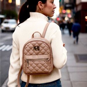 Badgley Mischka  Taupe Mini Studded Backpack